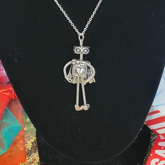 Cutest Silver Tones Super Robot Pendant Necklace - Picture 4 of 5